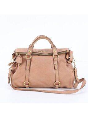 Miu Miu Leather 2-Way Shoulder Bag Crossbody Hand